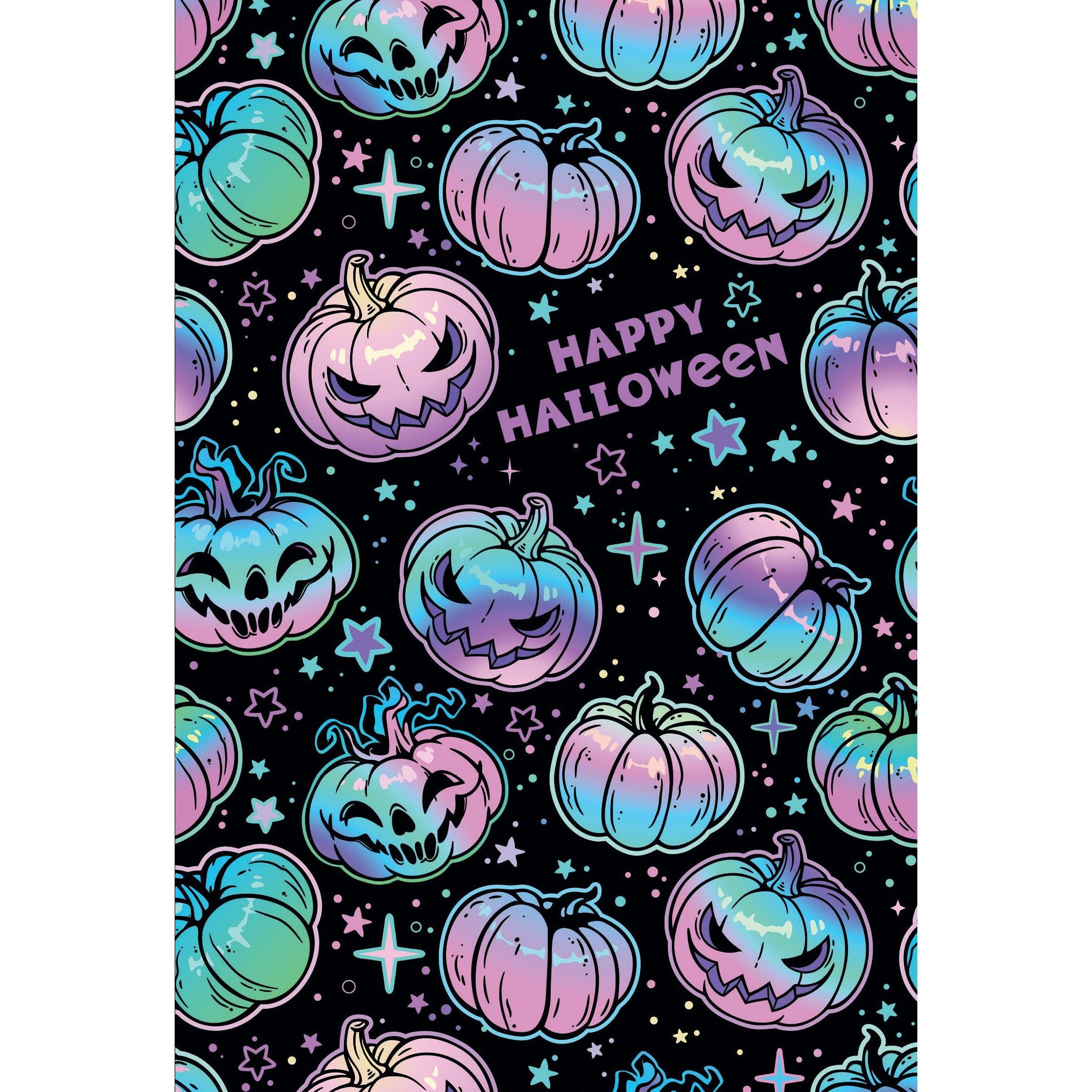 Neon Pumpkins Halloween Card